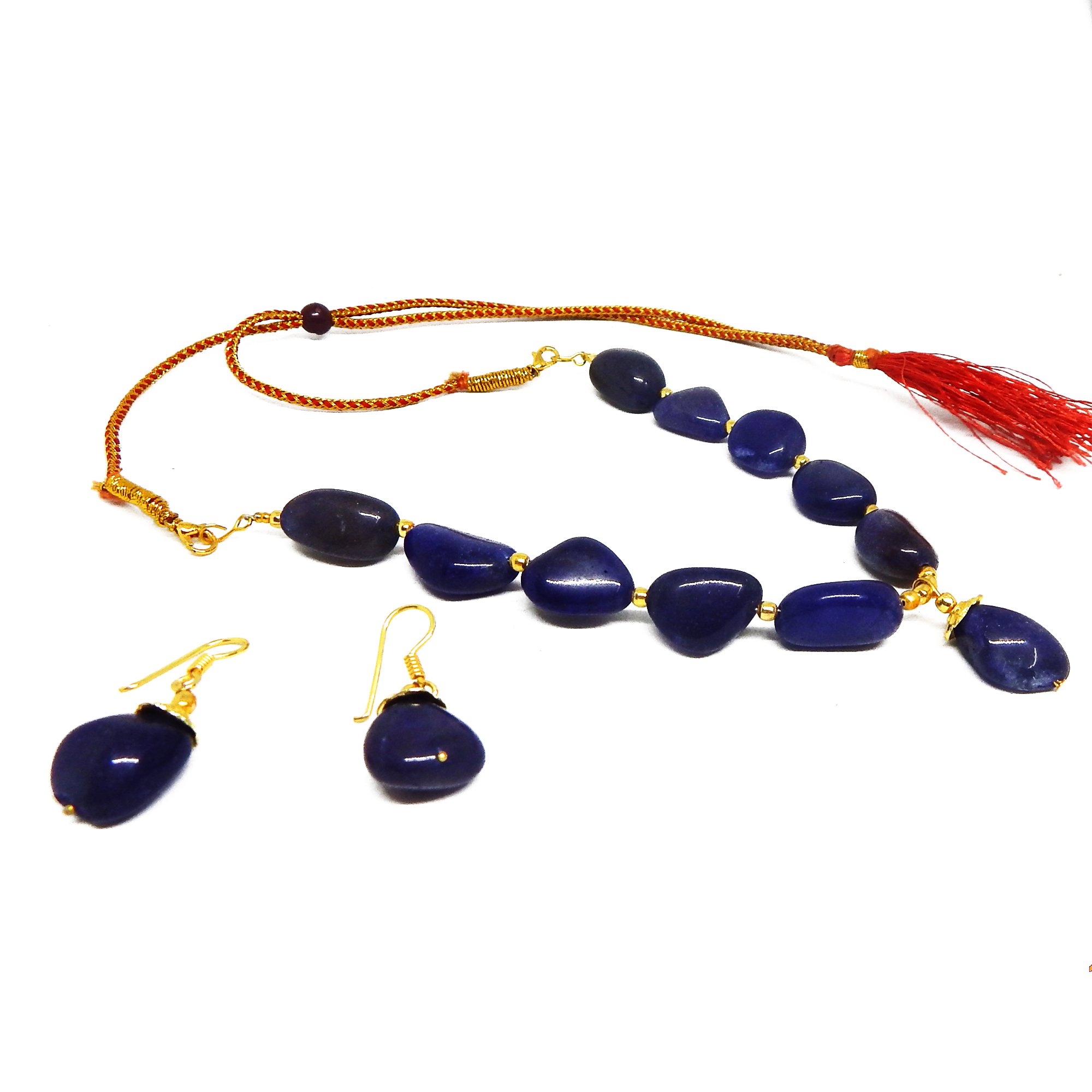 Gemstone Blue Agate Tumble for Third Eye Chakra Choker Necklace