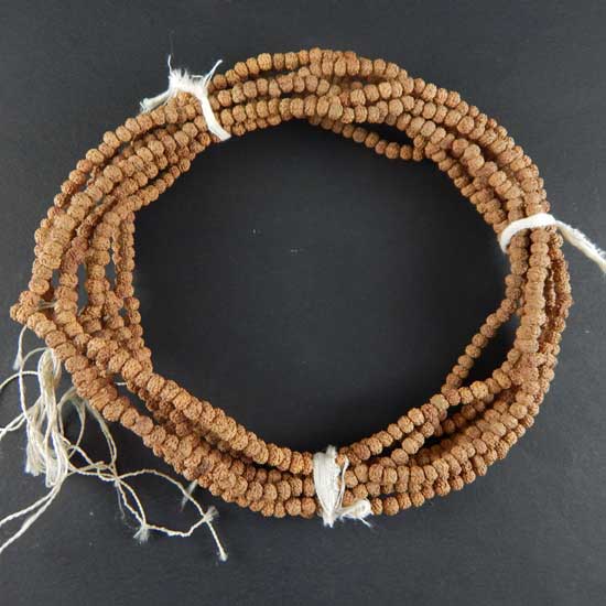 3mm Rudraksha Beads String, Indonesian 5 Face Rudraksha Beads String for making Rosary, Mala Bracelet etc, Each String has 108+1 beads