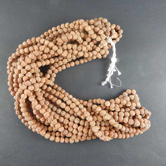 Rudraksha Beads String, 7mm Indonesian Rudraksha for Making Mala or Rosary