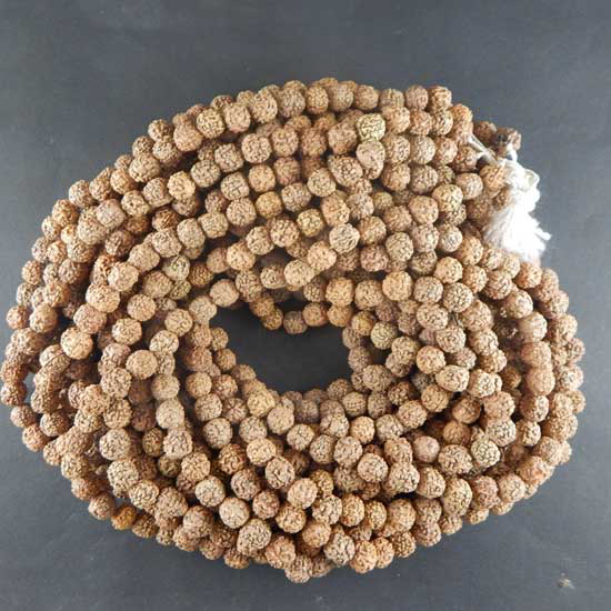 Rudraksha Beads String (109 pcs) 12mm, Natural Colour
