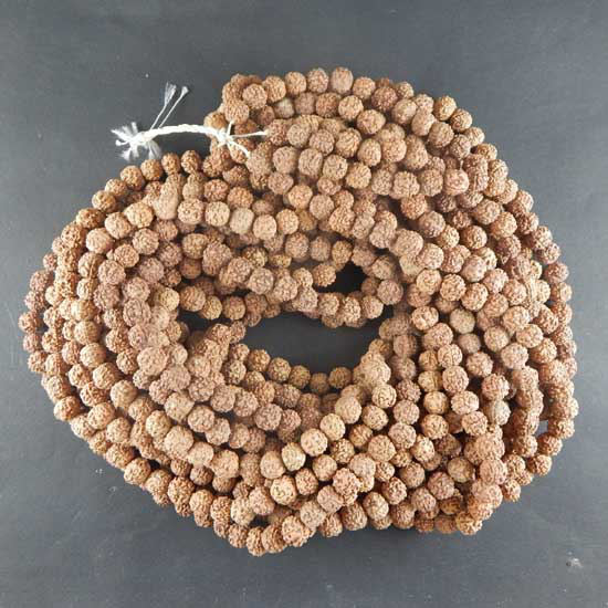 Rudraksha Beads String (109 pcs) 9mm, Natural Colour