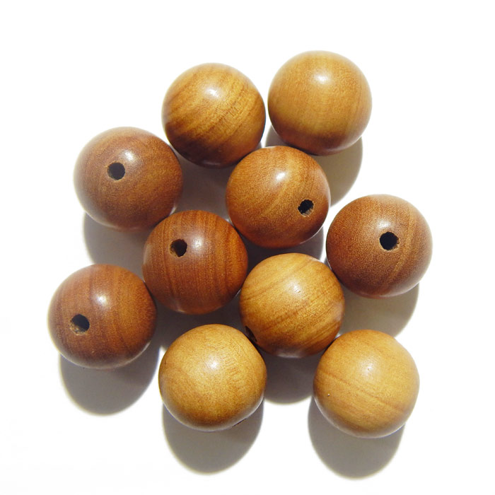 White Sandal Wood Beads 18mm